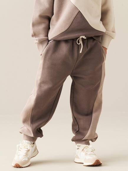 Angel & Rocket Kids' Micah Panelled Drawstring Joggers, Natural, Natural
