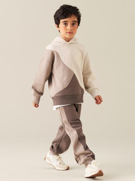 Angel & Rocket Kids' Micah Panelled Drawstring Joggers, Natural - view 2, Natural