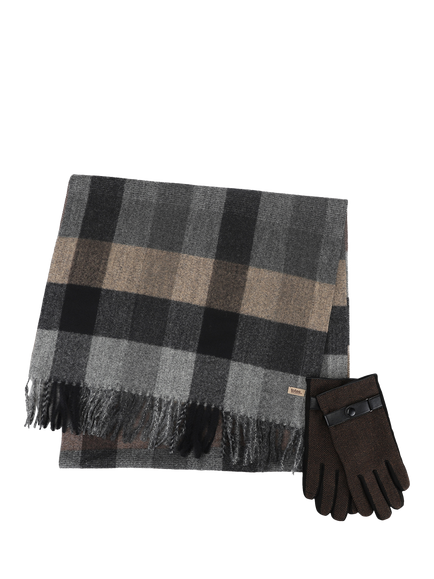 totes Woven Check Scarf & Herringbone Gloves Set, Multi, Multi