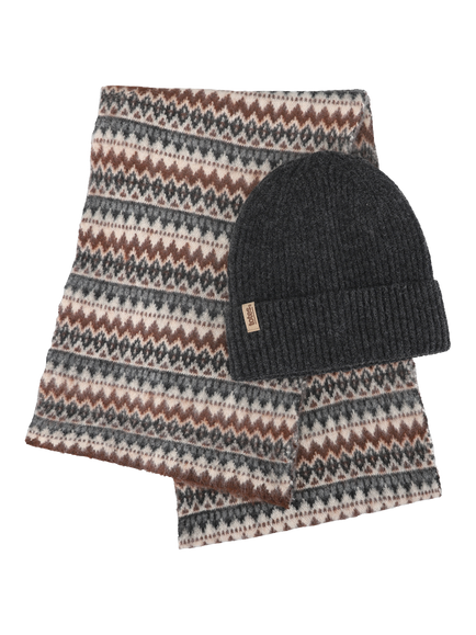 totes Fair Isle Knit Scarf & Beanie Hat Set, Multi, Multi