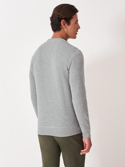 Crew Clothing Crew Neck Cotton Sweatshirt, Mid Grey - view 2, Mid Grey
