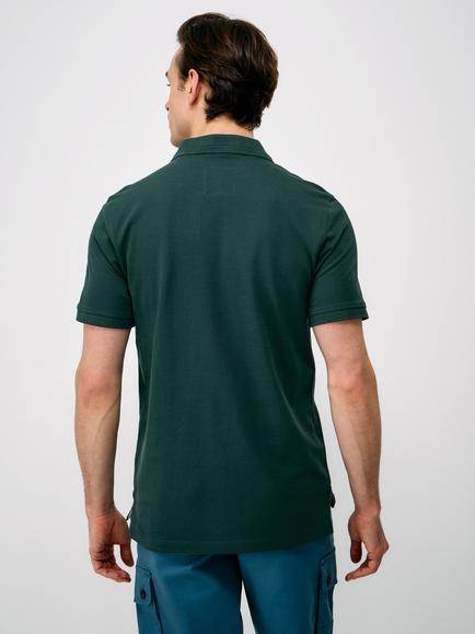 Crew Clothing Cotton Piqué Polo Shirt, Dark Green - view 2, Dark Green