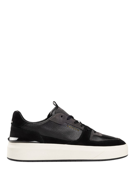 Cruyff Surefire Tennis Leather Blend Lace Up Trainers, Black