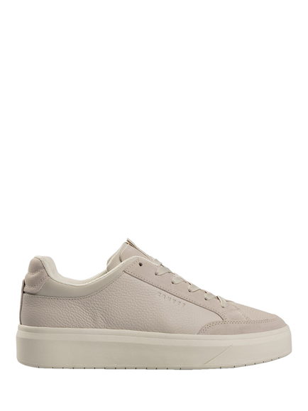 Cruyff Derby Classic Leather Lace Up Trainers, Cream