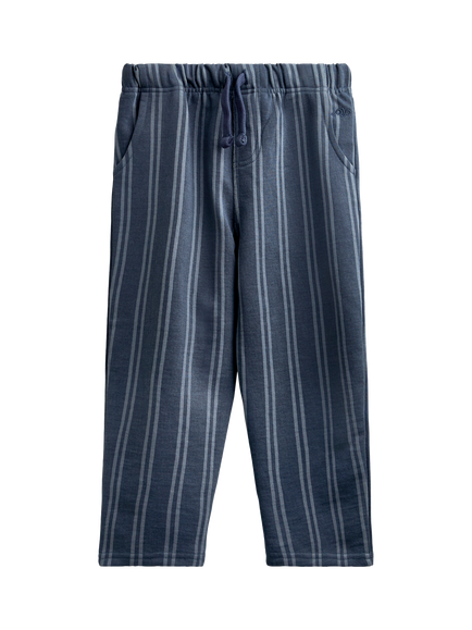 JoJo Maman Bébé Kids' Vertical Stripe & Plain Joggers, Pack of 2, Charcoal Grey - view 2, Charcoal Grey