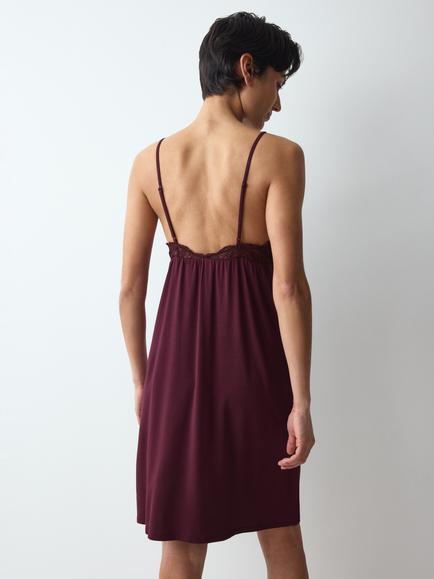 Triumph Amourette Nightdress, Claret - view 2, Claret
