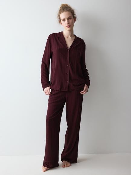 Triumph Amourette Jacquard Pyjama Set, Claret, Claret