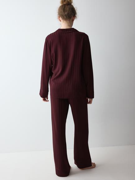 Triumph Amourette Jacquard Pyjama Set, Claret - view 2, Claret