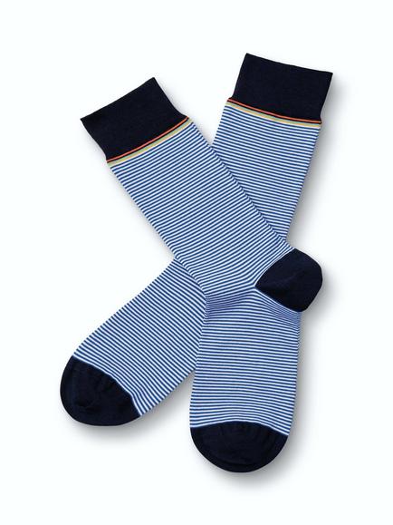 Charles Tyrwhitt Stripe Cotton Blend Socks, Blue, Blue
