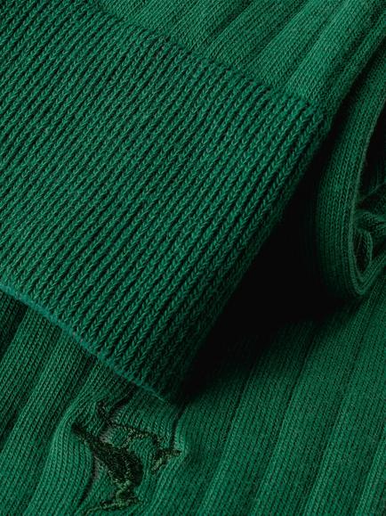 Charles Tyrwhitt Ribbed Cotton Blend Socks - view 2, Ack0307grn