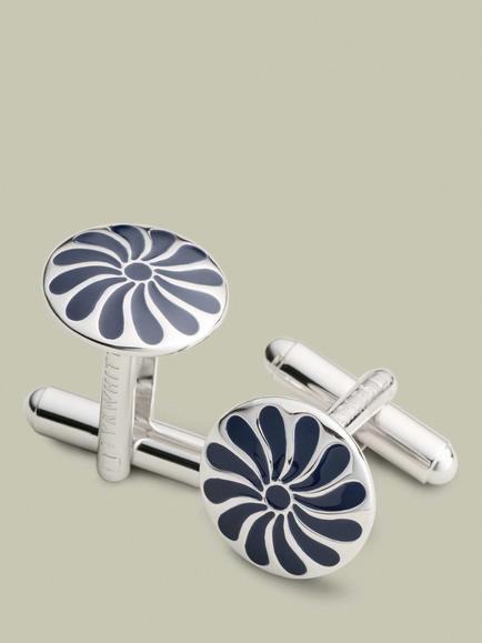 Charles Tyrwhitt Enamel Flower Cufflinks, Navy, Navy