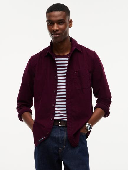 Tommy Hilfiger Button Down Corduroy Shirt, Burgundy