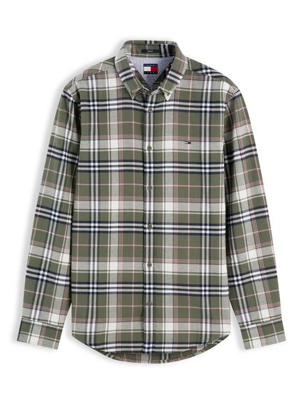 Tommy Jeans Flannel Check Shirt, Blue/Multi, Khaki/Multi