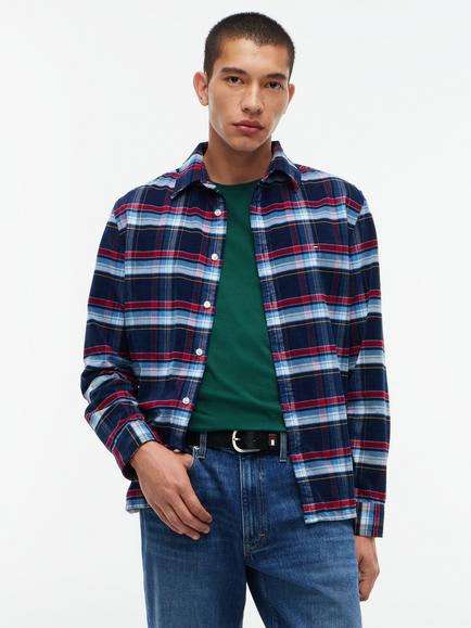 Tommy Jeans Cotton Check Shirt, Blue/Multi, Blue/Multi