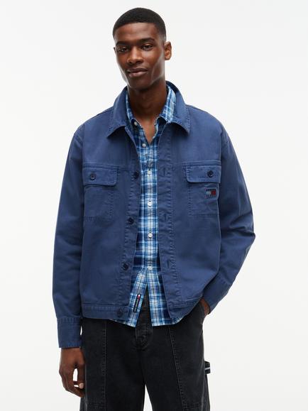 Tommy Jeans Essential Cotton Overshirt, Blue