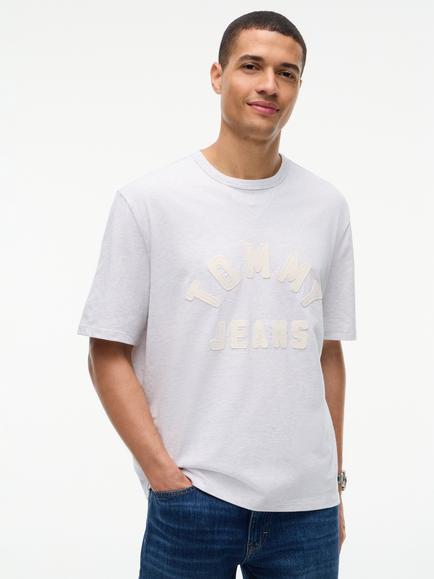 Tommy Jeans Classic Regular Fit 90s Logo T-Shirt, Blue, Grey