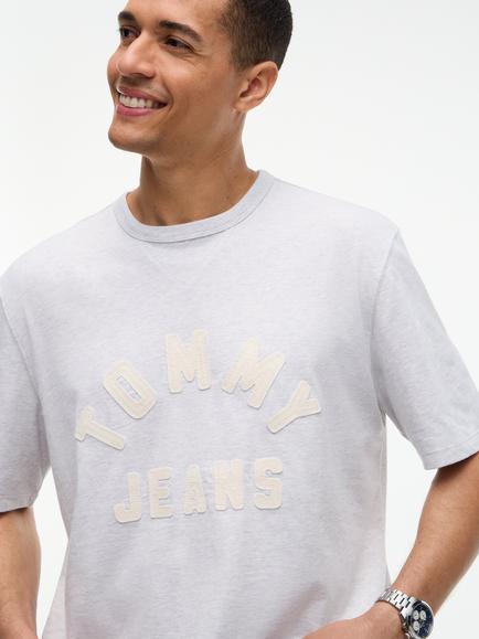 Tommy Jeans Classic Regular Fit 90s Logo T-Shirt, Blue - view 2, Grey