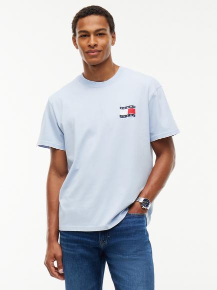 Tommy Jeans Regenerative Cotton Crew Neck T-Shirt, Blue Sky, Blue Sky