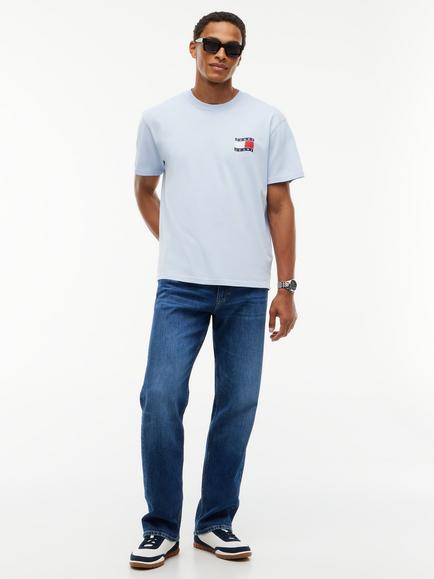 Tommy Jeans Regenerative Cotton Crew Neck T-Shirt, Blue Sky - view 2, Blue Sky