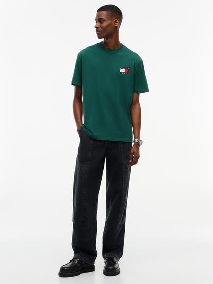 Tommy Jeans Regenerative Cotton Crew Neck T-Shirt, Blue Sky - view 2, Green