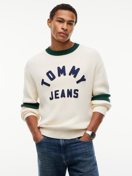 Tommy Hilfiger Tommy Jeans New Classics Sweater, Cream, Cream