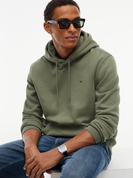 Tommy Jeans Cotton Blend Flag Hoodie - view 2, Khaki