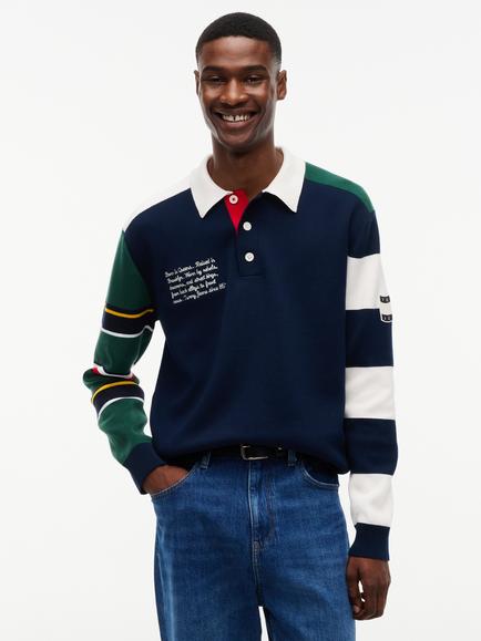 Tommy Hilfiger Colour Block Cotton Rugby Shirt, Multi, Multi