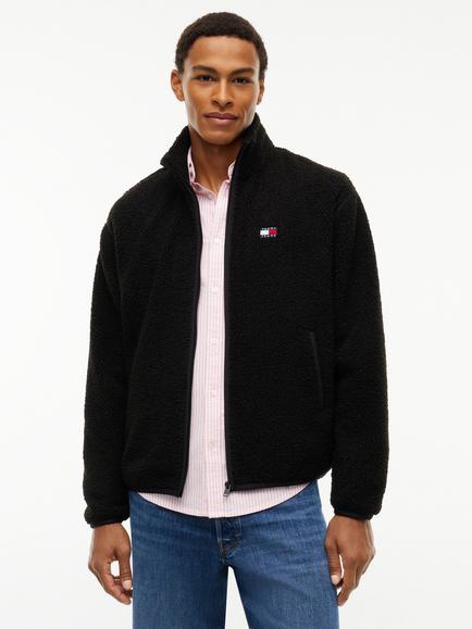 Tommy Jeans Badge Zip Neck Sweatshirt, Black