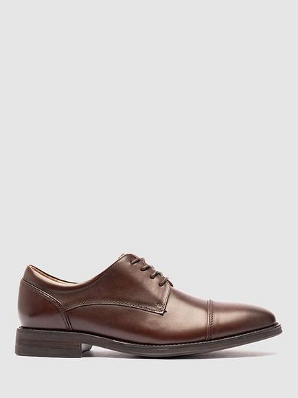 Rodd & Gunn Riverton Leather Derby Shoes, Dark Cognac, Dark Cognac