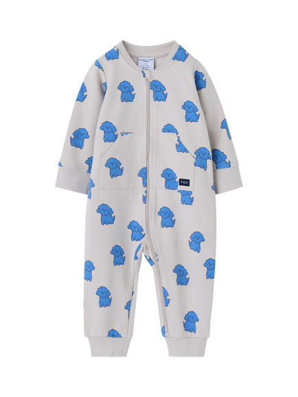 Polarn O. Pyret Baby Printed Overall Bodysuit, Natural, Natural