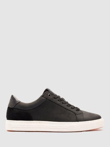 Rodd & Gunn Transit Leather Lace Up Trainers, Onyx, Onyx