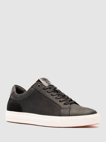 Rodd & Gunn Transit Leather Lace Up Trainers, Onyx - view 2, Onyx