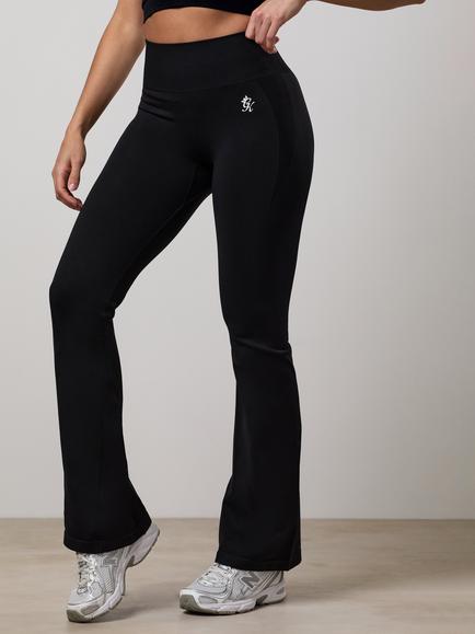 Gym King Power Lightweight Seamless Yoga Trousers, Black, Black