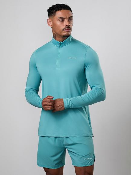 Gym King Energise Quarter Zip Top, Urban Teal, Urban Teal
