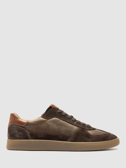 Rodd & Gunn Swanson Suede Lace Up Trainers, Chocolate Wash, Chocolate Wash