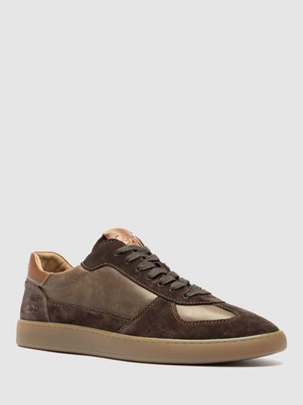 Rodd & Gunn Swanson Suede Lace Up Trainers, Chocolate Wash - view 2, Chocolate Wash