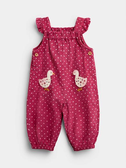 JoJo Maman Bébé Baby Dungaree and Bodysuit Set, Dusky Pink - view 2, Dusky Pink