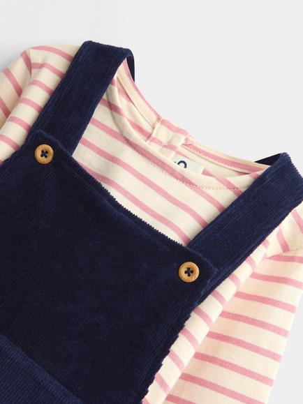 JoJo Maman Bébé Baby Mouse Velour Dress and Top Set, Navy Blue - view 2, Navy Blue