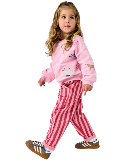 JoJo Maman Bébé Kids' Pet Appliqué Sweatshirt & Joggers Set, Light Pink - view 2, Light Pink