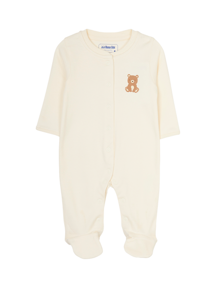 JoJo Maman Bébé Baby Bear Sleepsuits, Pack of 3, Natural - view 2, Natural
