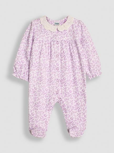 JoJo Maman Bébé Baby Ditsy Sleepsuit, Lilac, Lilac