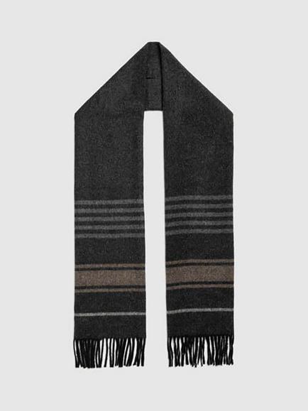 Rodd & Gunn Wanaka Wool Blend Scarf, Carbon - view 2, Grey Multi