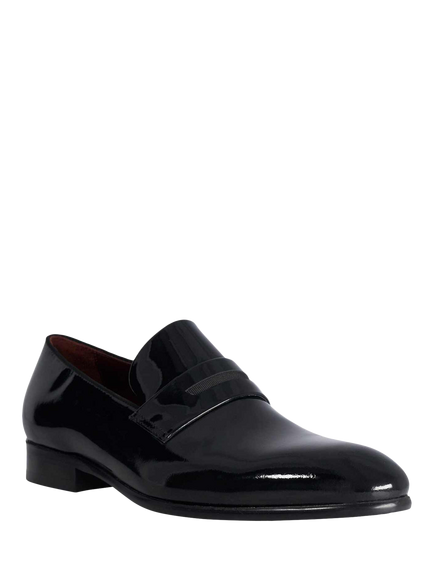 Dune London Simpso Patent Leather Loafers, Black - view 2, Black