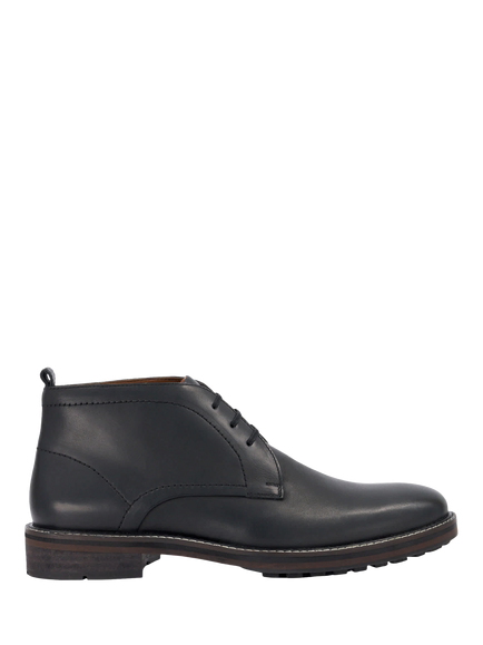 Dune London Charleys Leather Chukka Boots, Black