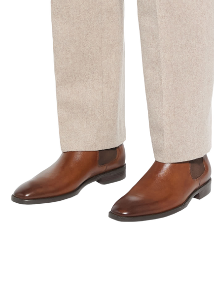 Dune London Matchin Wide Fit Leather Flexi Sole Chelsea Boots, Tan - view 2, Tan