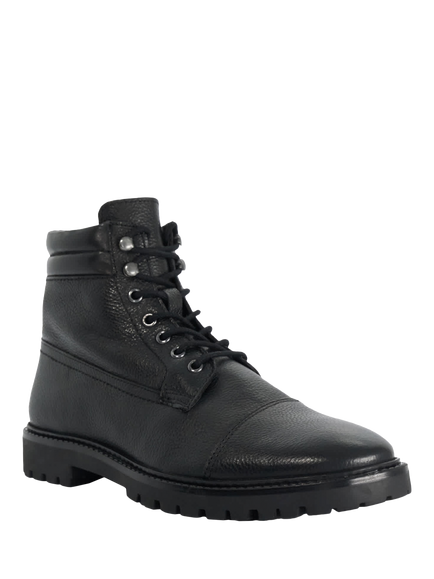 Dune London Sawyeer Leather Lace Up Ankle Boots, Black - view 2, Black