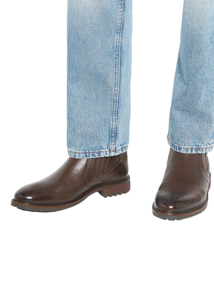 Dune London Scouter Leather Boots, Dark Brown - view 2, Dark Brown