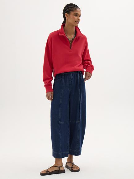 HUSH Enid Quarter Zip Sweatshirt, Jester Red - view 2, Jester Red