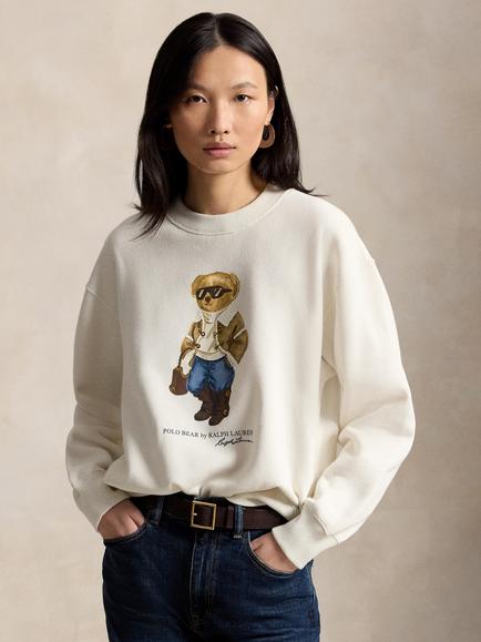 Polo Ralph Lauren Polo Bear Cotton Rich Sweatshirt, Antique Cream, Antique Cream