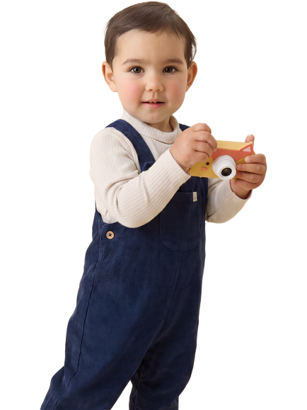 MORI Baby Corduroy Dungarees, Navy, Navy